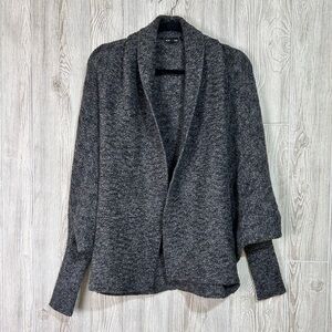 Express Wool Blend Open Front Dolman Sleeve Cardigan Metallic Thread Size M